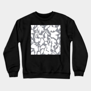 White birch leaves on gray seamless pattern Crewneck Sweatshirt